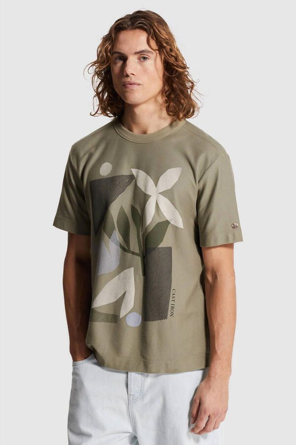 Cast Iron regular T-shirt grijsgroen