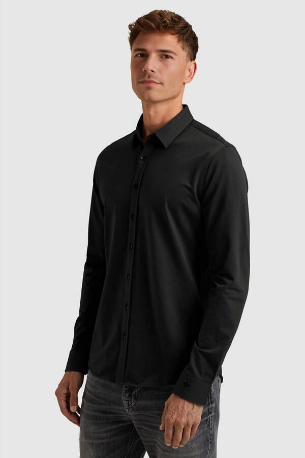 CAST IRON Heren Overhemden Cf Tech Twill Jersey Zwart - Foto 5