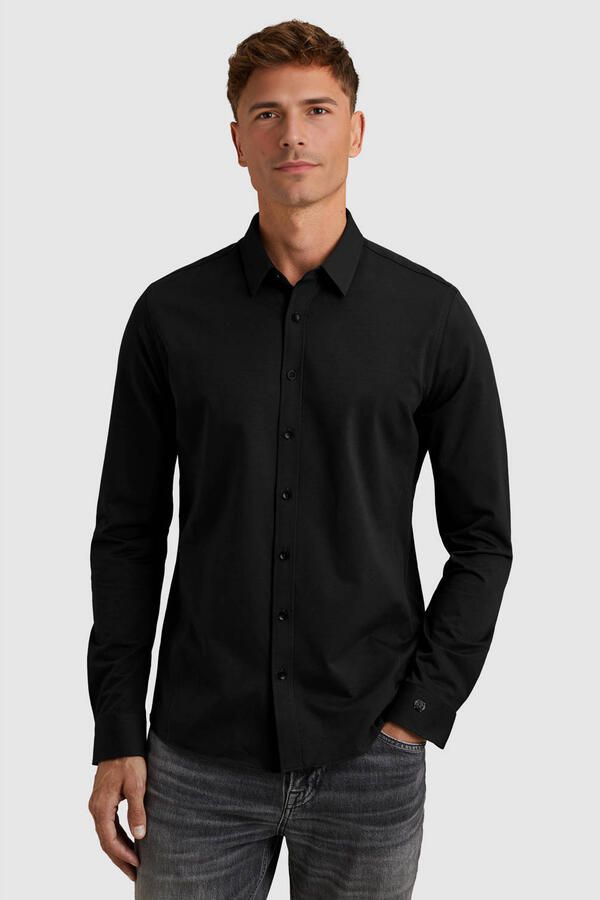 CAST IRON Heren Overhemden Cf Tech Twill Jersey Zwart - Foto 6