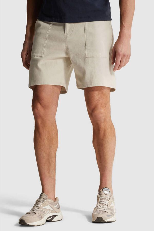 Cast Iron relaxed casual short met linnen beige