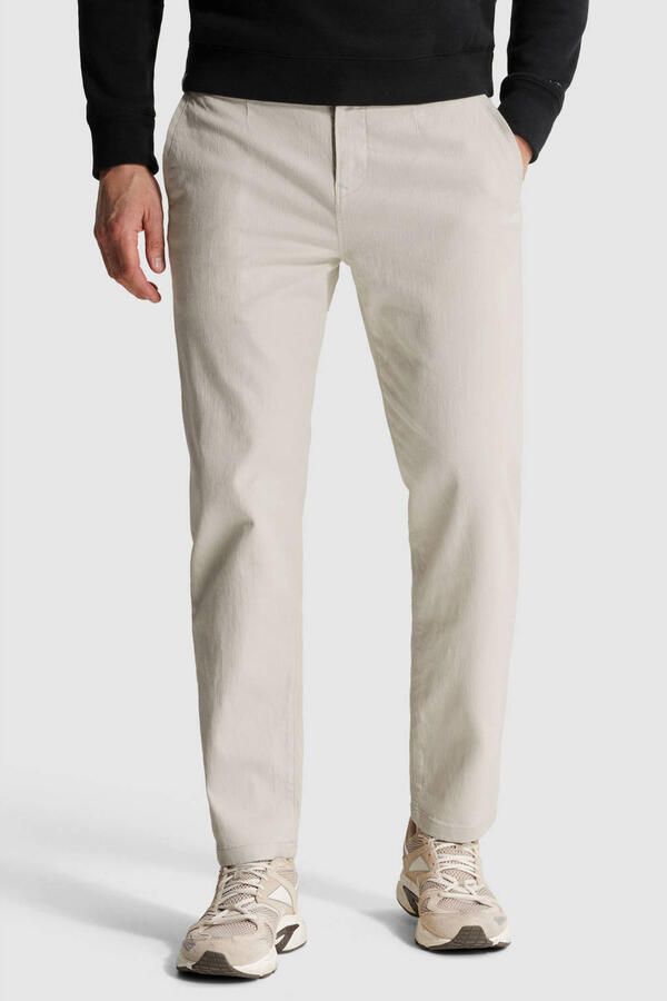 Cast Iron relaxed chino met linnen beige