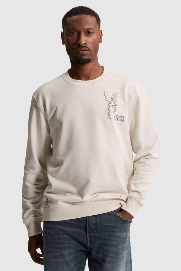 CAST IRON Heren Truien & Vesten Crewneck Relaxed Fit Graphic Gebroken Wit - Foto 5
