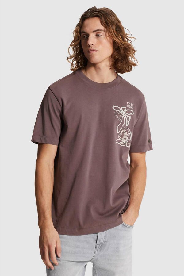 Cast Iron relaxed T-shirt donkerpaars
