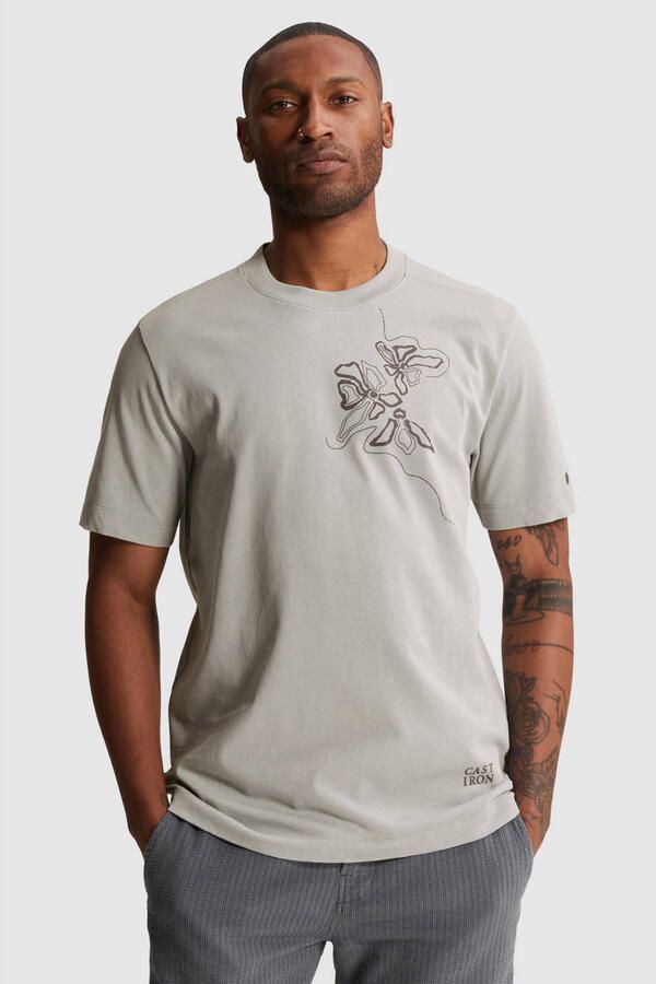 CAST IRON Heren Polo's & T-shirts Short Sleeve R-neck Regular Fit Single Jersey Lichtgrijs - Foto 5