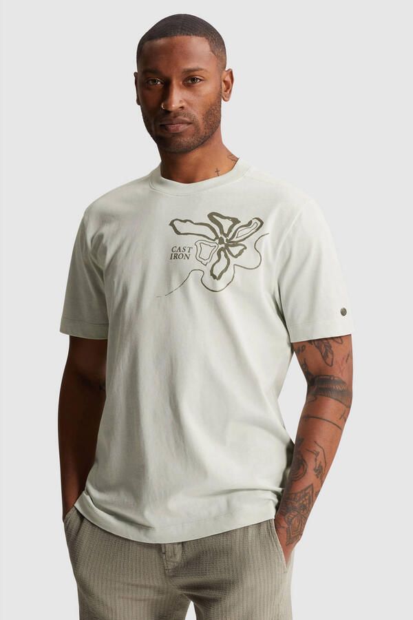 CAST IRON Heren Polo's & T-shirts Short Sleeve R-neck Regular Fit Single Jersey Lichtgrijs - Foto 5