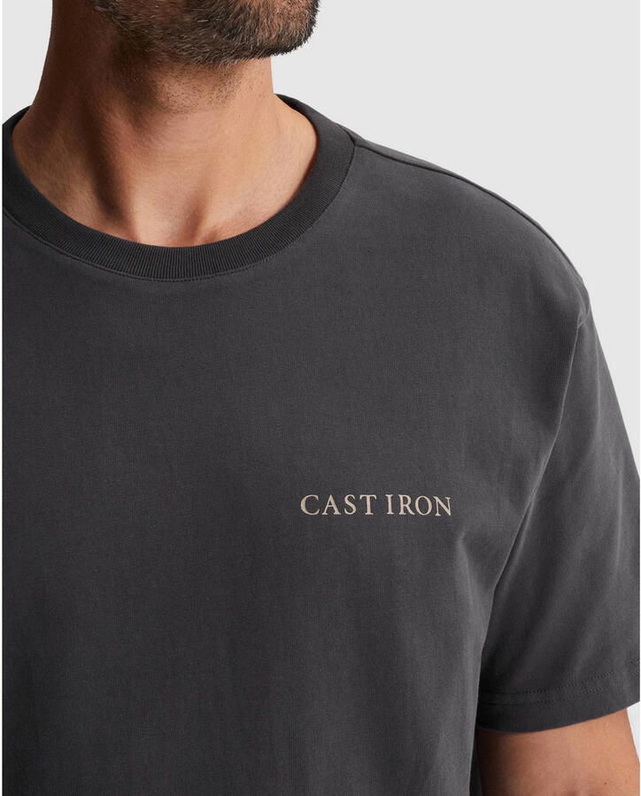CAST IRON Heren Polo's & T-shirts Relaxed Fit Peached Jersey Antraciet - Foto 6