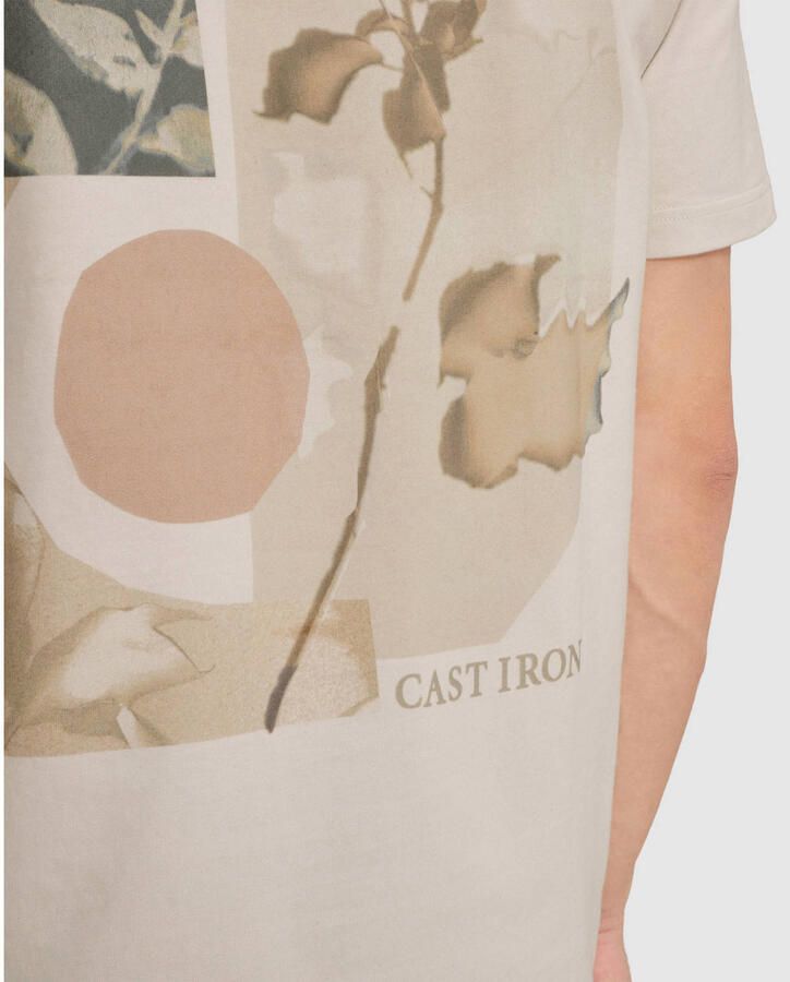 CAST IRON Heren Polo's & T-shirts Relaxed Fit Peached Jersey Ecru - Foto 7