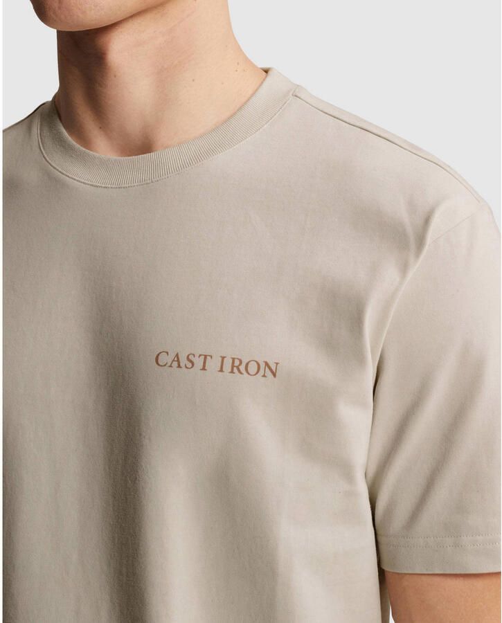 CAST IRON Heren Polo's & T-shirts Relaxed Fit Peached Jersey Ecru - Foto 6