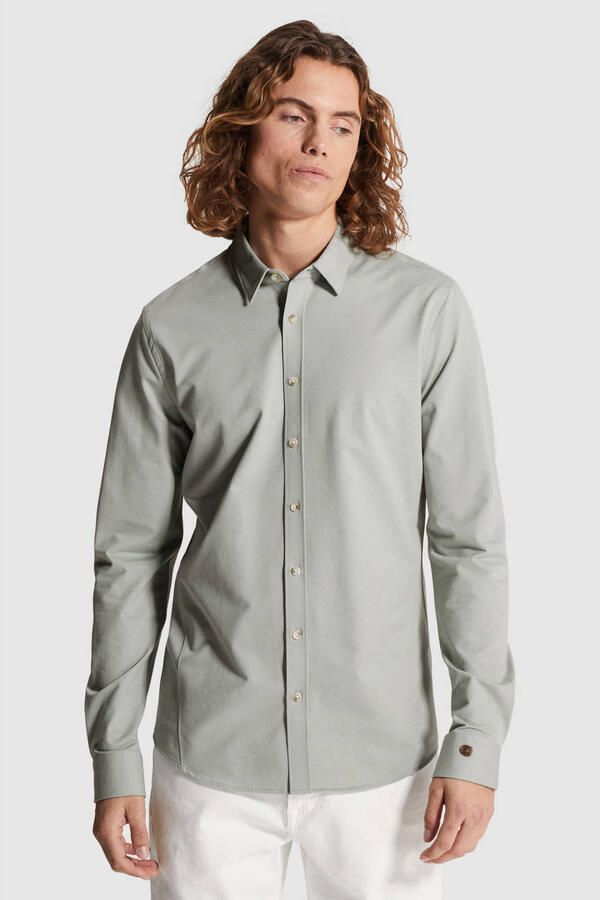 CAST IRON Heren Overhemden Cf Tech Twill Jersey Lichtgrijs - Foto 5