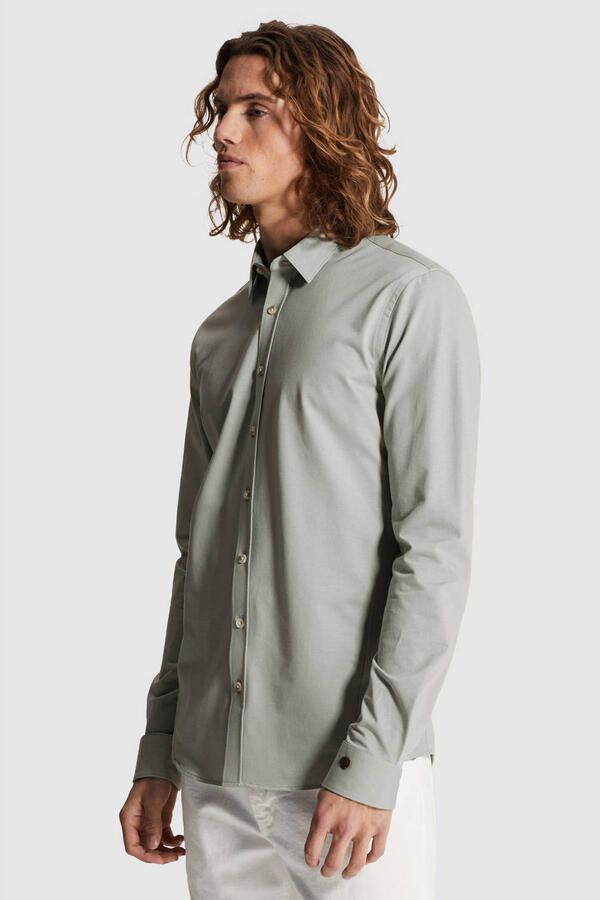 CAST IRON Heren Overhemden Cf Tech Twill Jersey Lichtgrijs - Foto 6