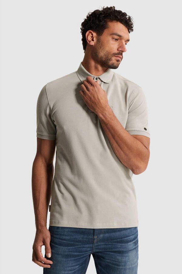 CAST IRON Heren Polo's & T-shirts Slim Fit Fine Pique Essential Lichtgrijs - Foto 5
