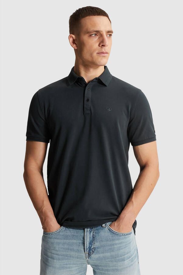 Cast Iron slim polo donkerblauw