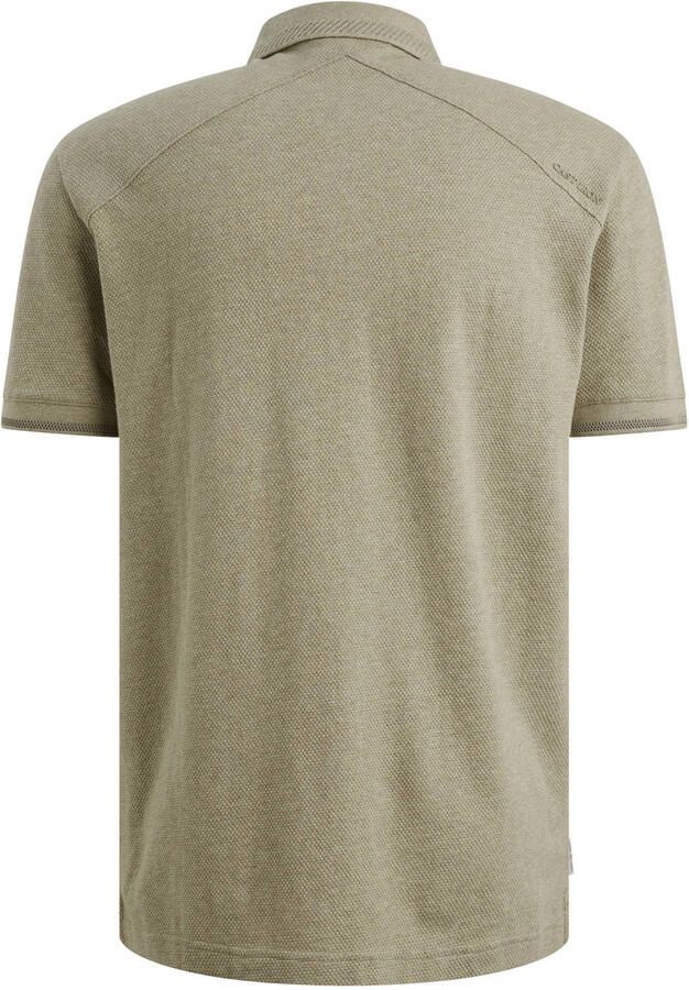 CAST IRON Heren Polo's & T-shirts Short Sleeve Polo Slim Fit Popcorn Jersey Melange Khaki - Foto 6