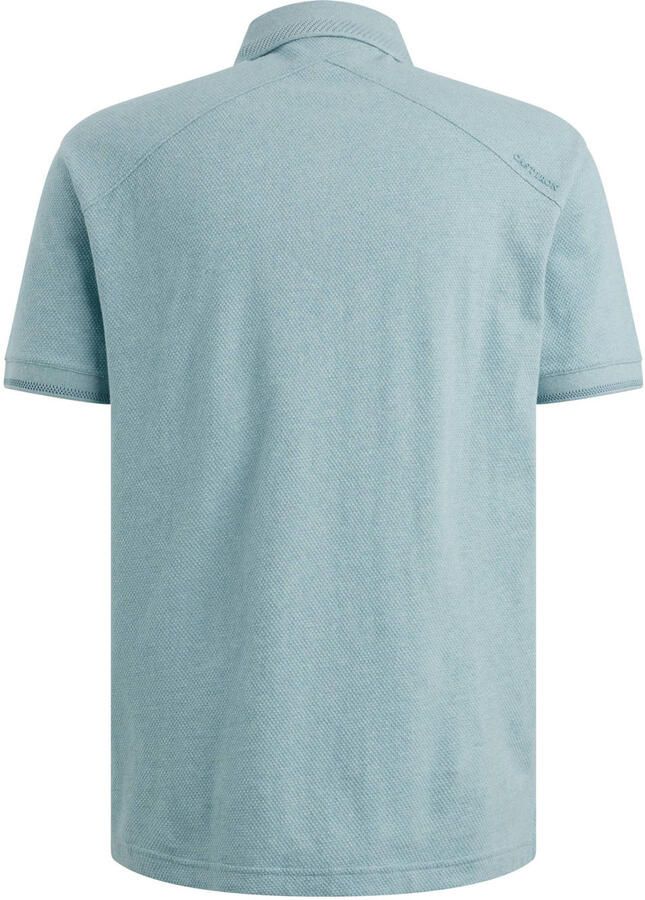 Cast Iron slim polo gebreid lichtblauw - Foto 3