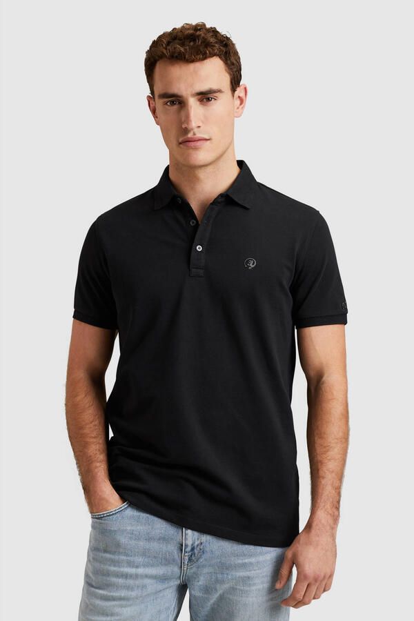 CAST IRON Heren Polo's & T-shirts Short Sleeve Polo Fine Pique Essential Zwart - Foto 3