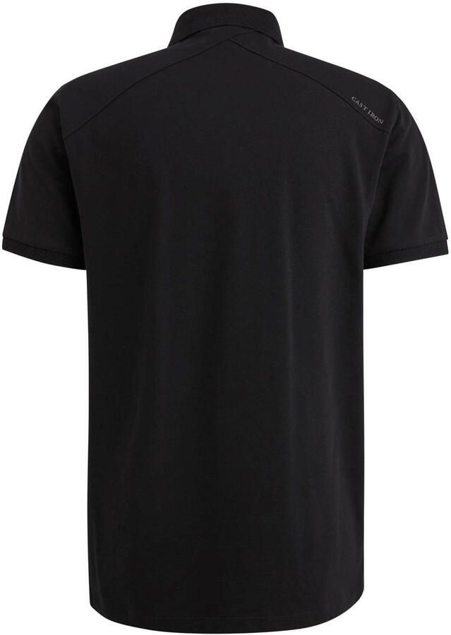 CAST IRON Heren Polo's & T-shirts Short Sleeve Polo Fine Pique Essential Zwart