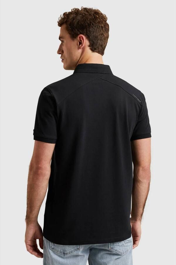 CAST IRON Heren Polo's & T-shirts Short Sleeve Polo Fine Pique Essential Zwart - Foto 2