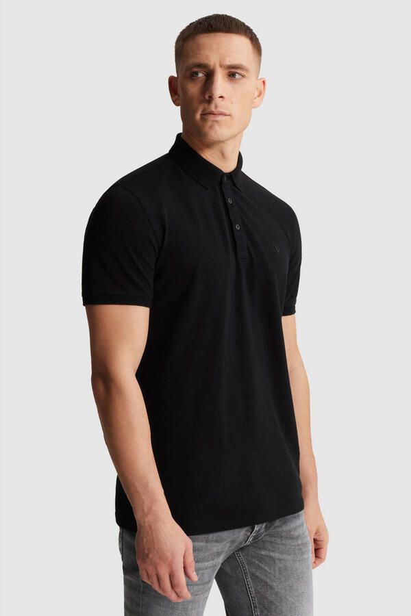 CAST IRON Heren Polo's & T-shirts Slim Fit Fine Pique Essential Zwart - Foto 5