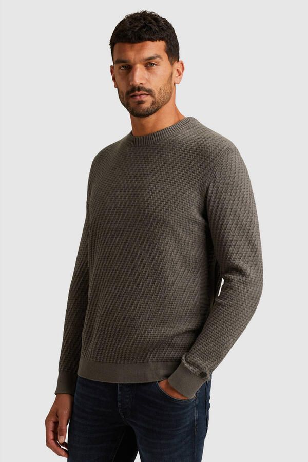 Cast Iron trui met ingebreid patroon grijs - Foto 2