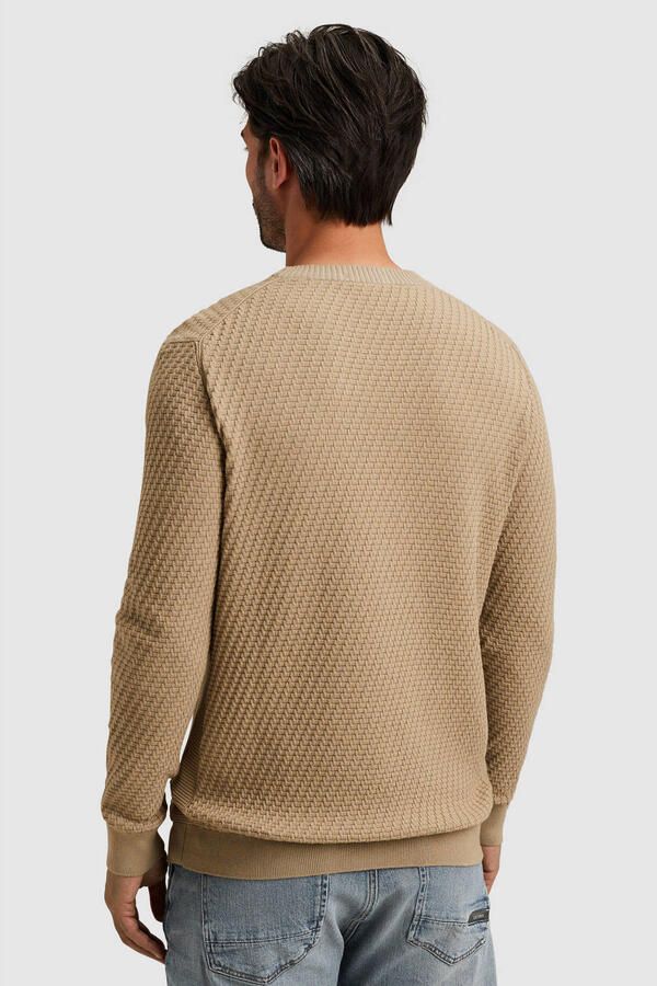 Cast Iron trui met ingebreid patroon lichtbruin