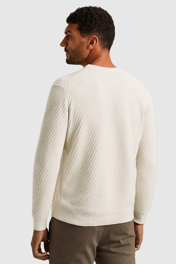 CAST IRON Heren Truien & Vesten Regular Fit Cotton Stretch Structure Ecru - Foto 5