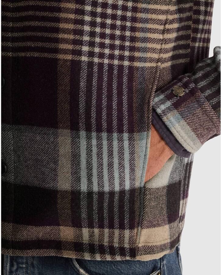 CAST IRON Heren Overshirts Long Sleeve Shirt Wool Blend Check Multi - Foto 2