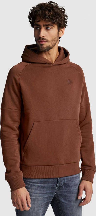 Cast Iron Hooded regular fit cotton blend cappuccino Bruin Heren