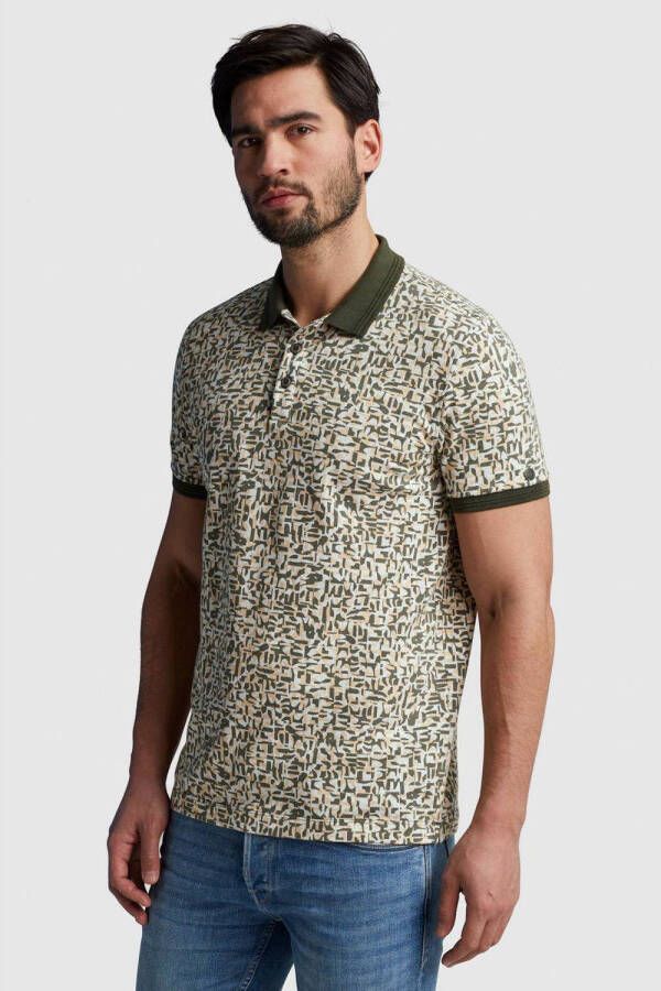 Cast Iron regular fit polo met all over print kambaba