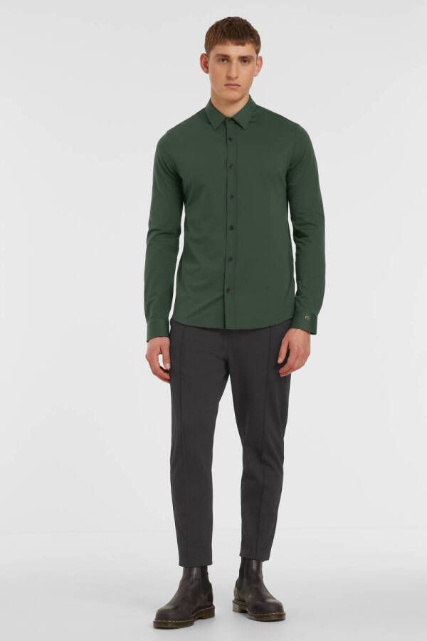 Cast Iron Long sleeve shirt twill jersey two urban chic Groen Heren