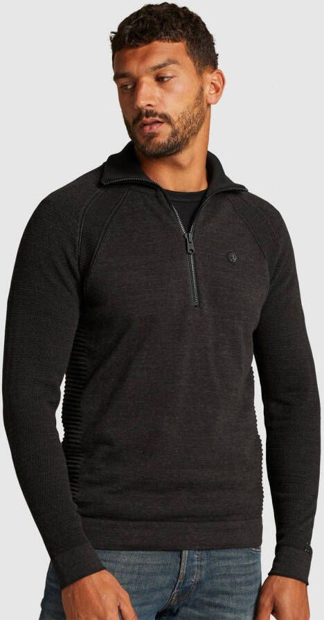 Cast Iron sweater met logo jet black
