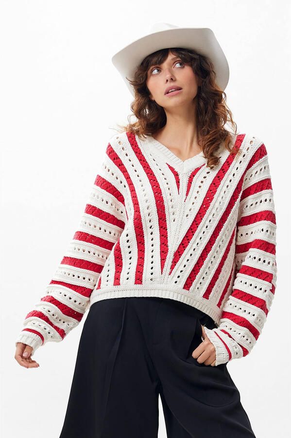 CATWALK JUNKIE Dames Truien & Vesten Ajour Knit Rood - Foto 6