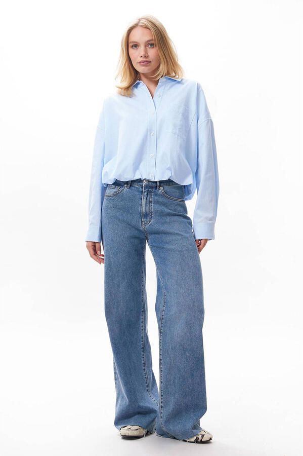 CATWALK JUNKIE Dames Blouses Tuck In Blouse Blauw - Foto 5