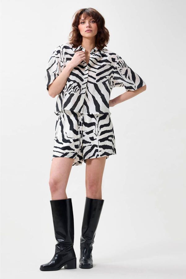 Catwalk Junkie blouse met zebraprint ecru - Foto 3