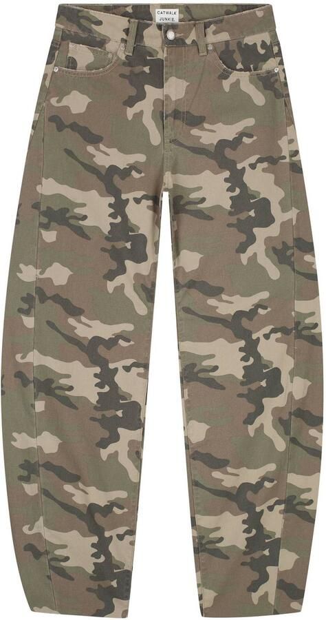 Catwalk Junkie denim barrel camouflage broek groen - Foto 2