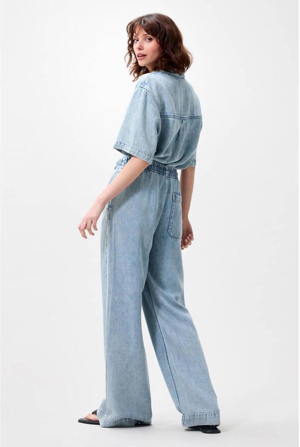 Catwalk Junkie denim wide leg high waist broek light blue denim - Foto 2
