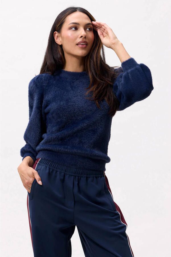 CATWALK JUNKIE Dames Truien & Vesten Fuzzy Puff Sleeve Knit Donkerblauw - Foto 5