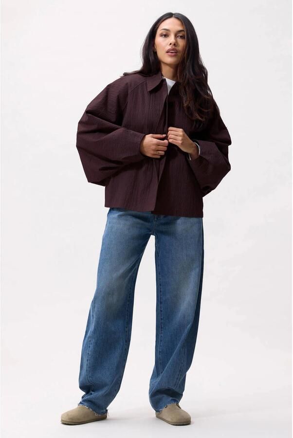 Catwalk Junkie geruite trenchcoat donkerrood