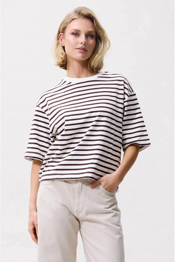 Catwalk Junkie gestreept T-shirt ecru