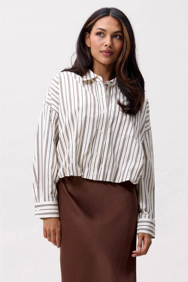 Catwalk Junkie gestreepte blouse crème