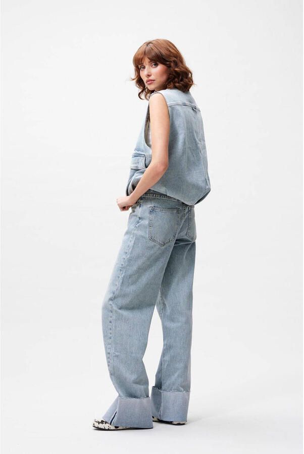 Catwalk Junkie gestreepte gilet light blue denim - Foto 2