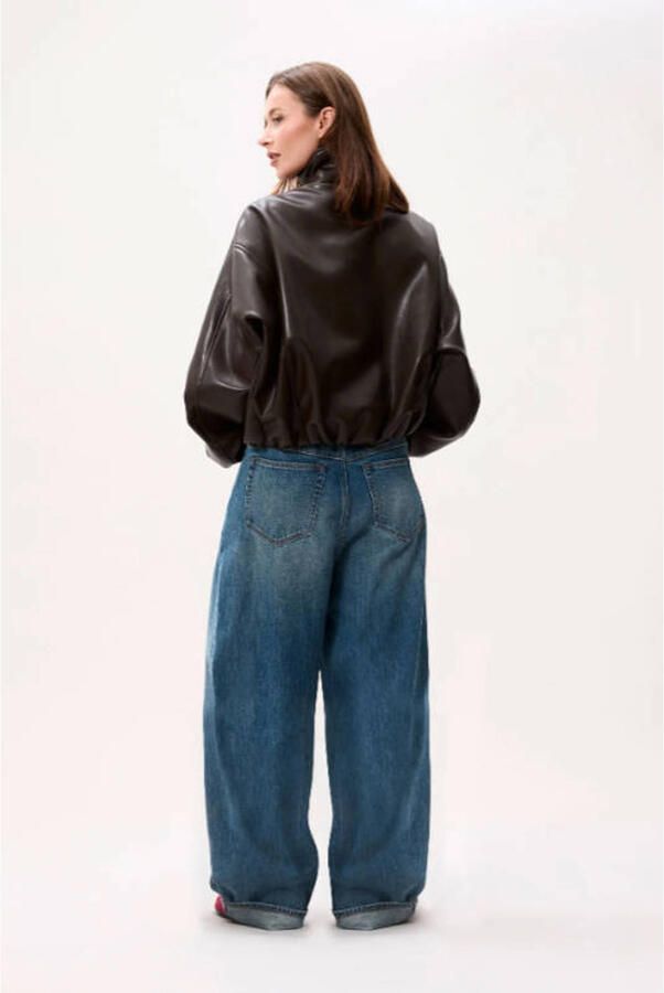 Catwalk Junkie imitatieleren bomberjack donkerbruin - Foto 2