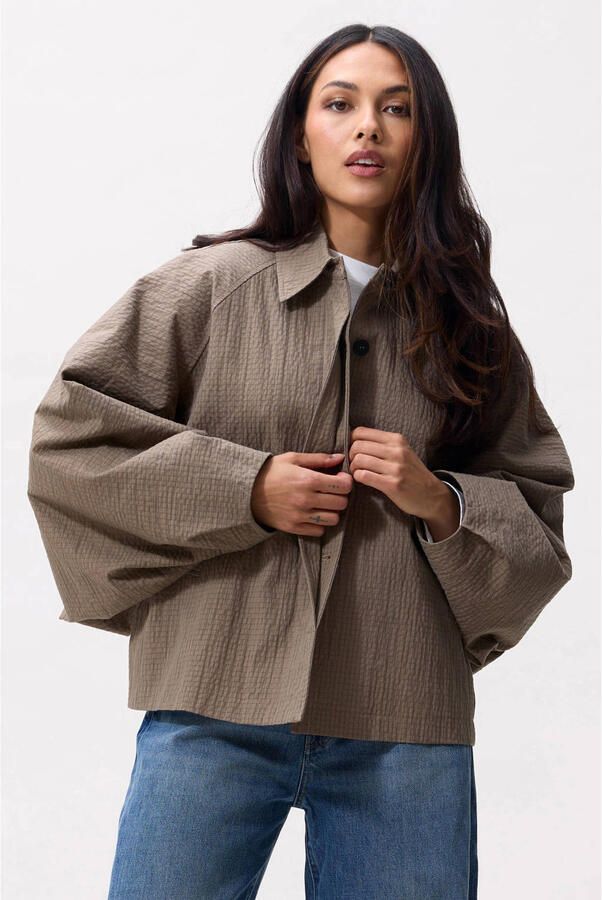 CATWALK JUNKIE Dames Jassen Check Cape Jacket Taupe - Foto 5