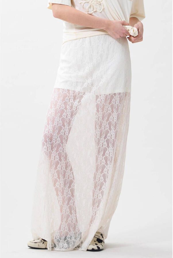 Catwalk Junkie kanten maxi rok ecru