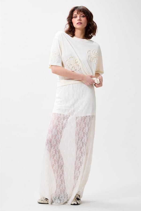 Catwalk Junkie kanten maxi rok ecru - Foto 2