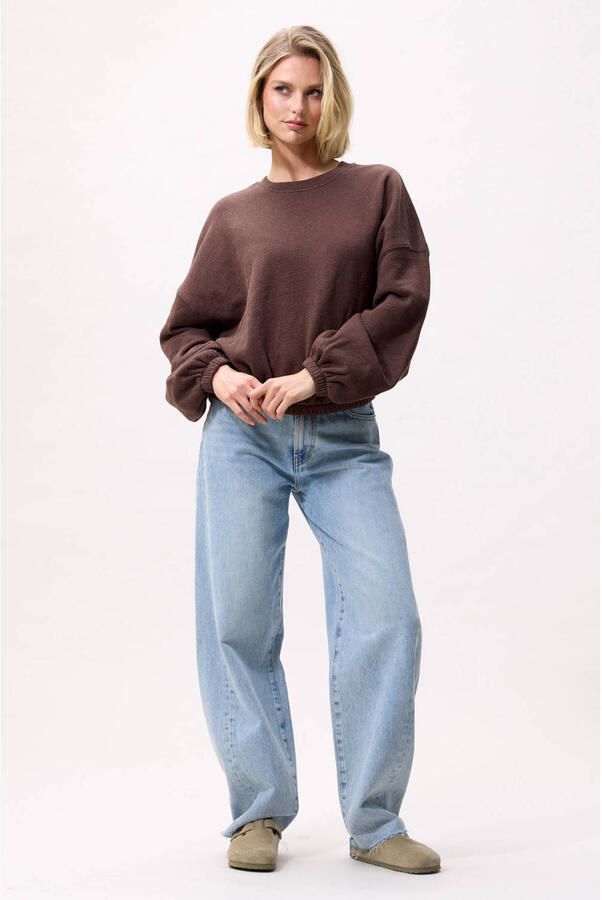Catwalk Junkie katoenen oversized sweater met backprint bruin