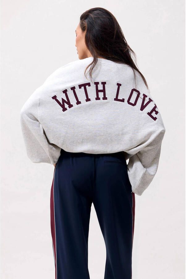 Catwalk Junkie katoenen oversized sweater met backprint grijs - Foto 3