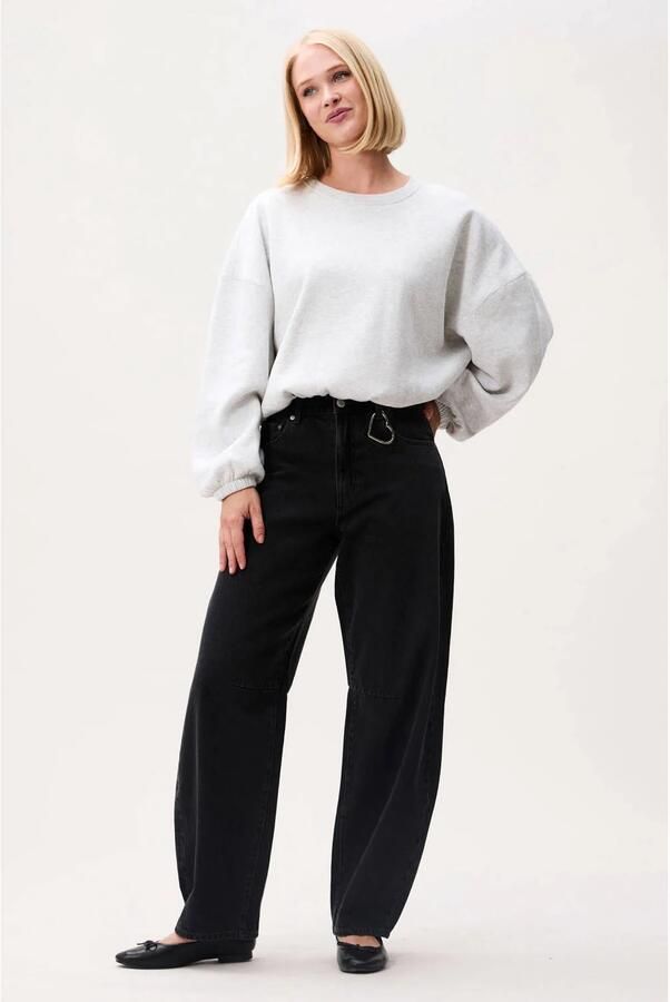 Catwalk Junkie katoenen pullover met tekst grijs