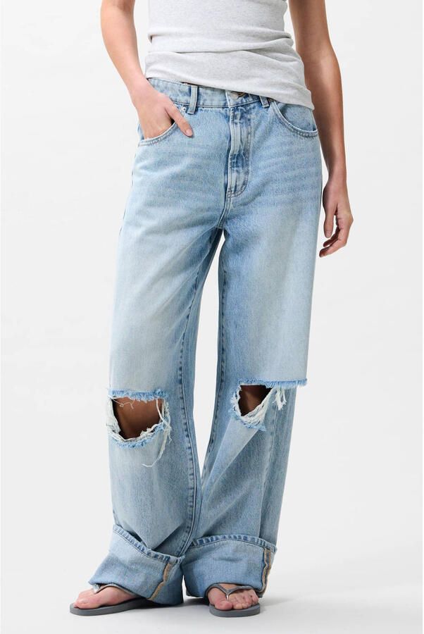 CATWALK JUNKIE Dames Jeans Super Loose Fit Jeans Damaged Lichtblauw - Foto 5
