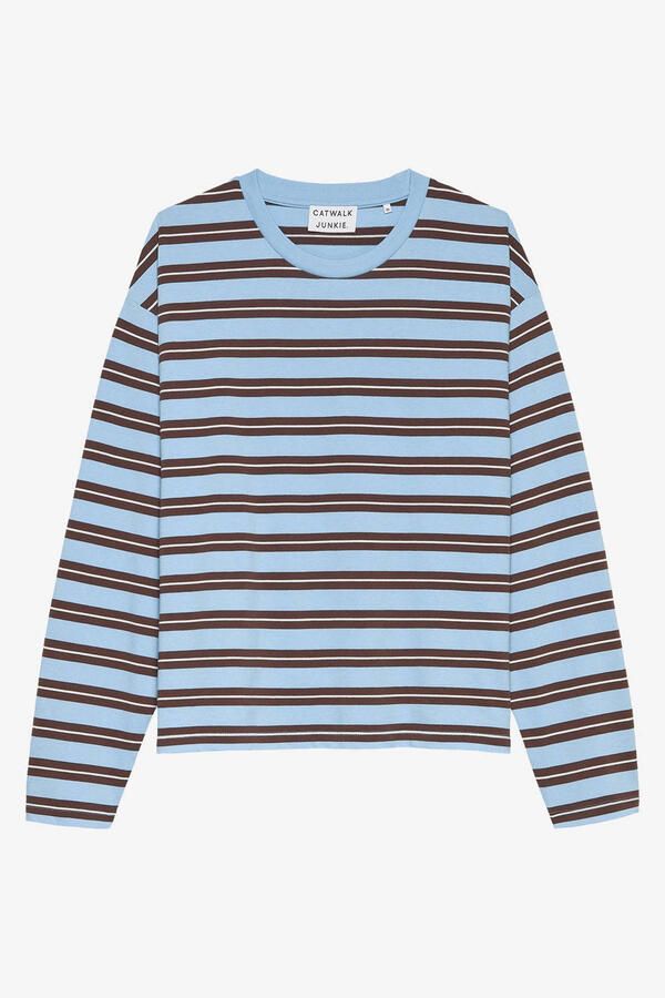 CATWALK JUNKIE Dames Tops & T-shirts Striped Long Sleeve Lichtblauw - Foto 6
