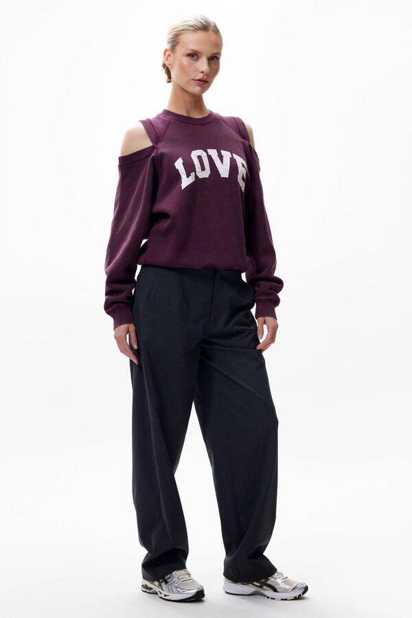 CATWALK JUNKIE Dames Truien & Vesten Graphic Sweater With Cut Out Bordeaux - Foto 5